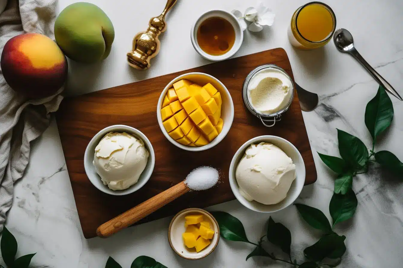 Ingredients for Mango Cottage Cheese Ice Cream