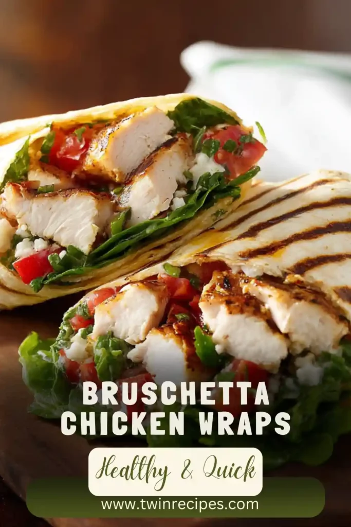 Italian-inspired chicken wraps served on a plate with basil garnish.