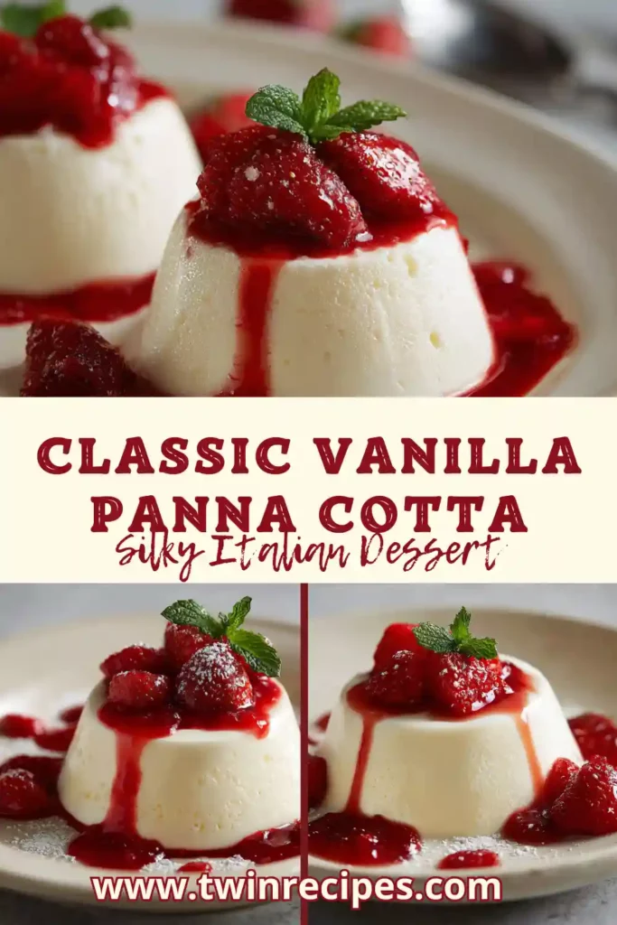 Traditional Italian vanilla panna cotta with a glossy finish.