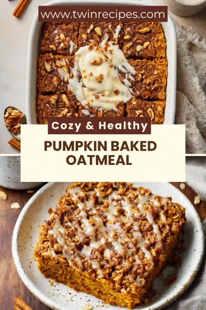 Cozy fall breakfast made with oats, pumpkin, and cinnamon.