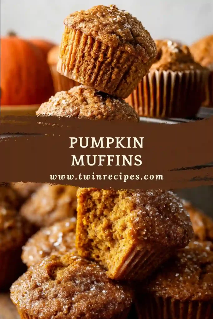 Pumpkin muffins topped with pecans and fall spices.