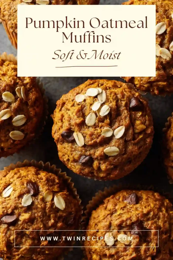 Healthy Pumpkin Oatmeal Muffins cooling on a rack.