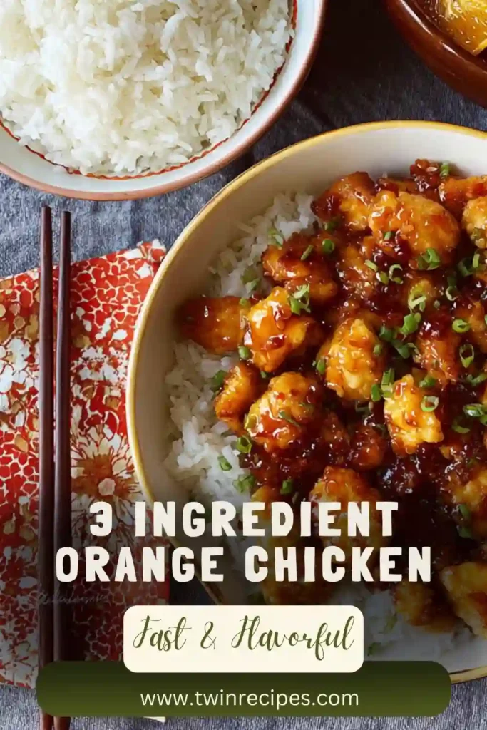 Crispy orange chicken pieces coated in glaze