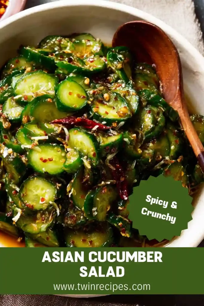 Sliced cucumber salad with sesame dressing