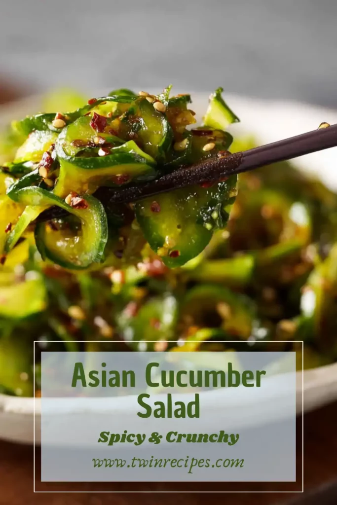 Healthy cucumber salad with chili oil