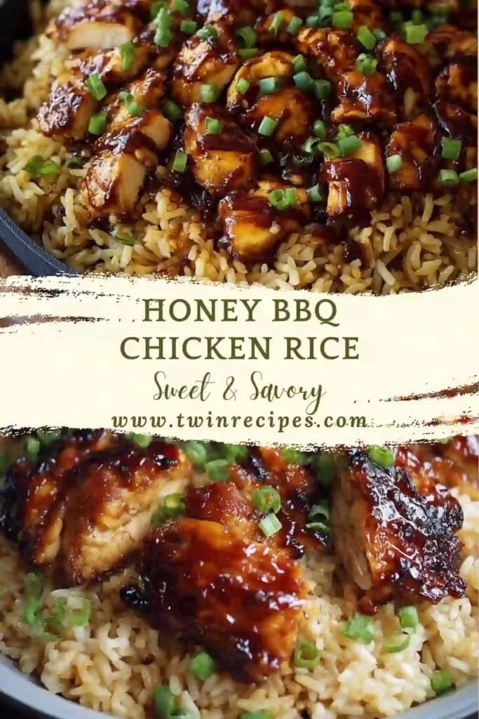 Sweet and smoky BBQ chicken served over white rice