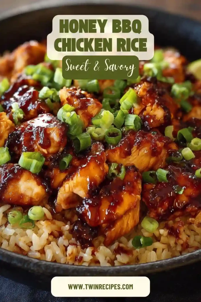 Honey barbecue chicken in skillet with sticky glaze