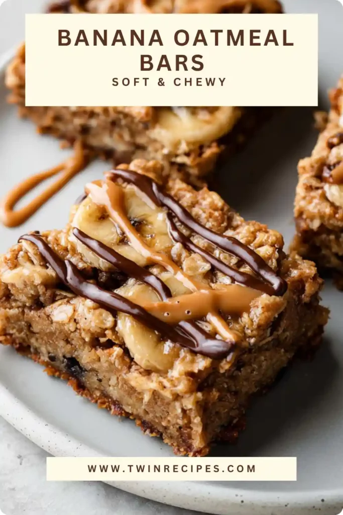 Soft banana oatmeal bars with chocolate chips