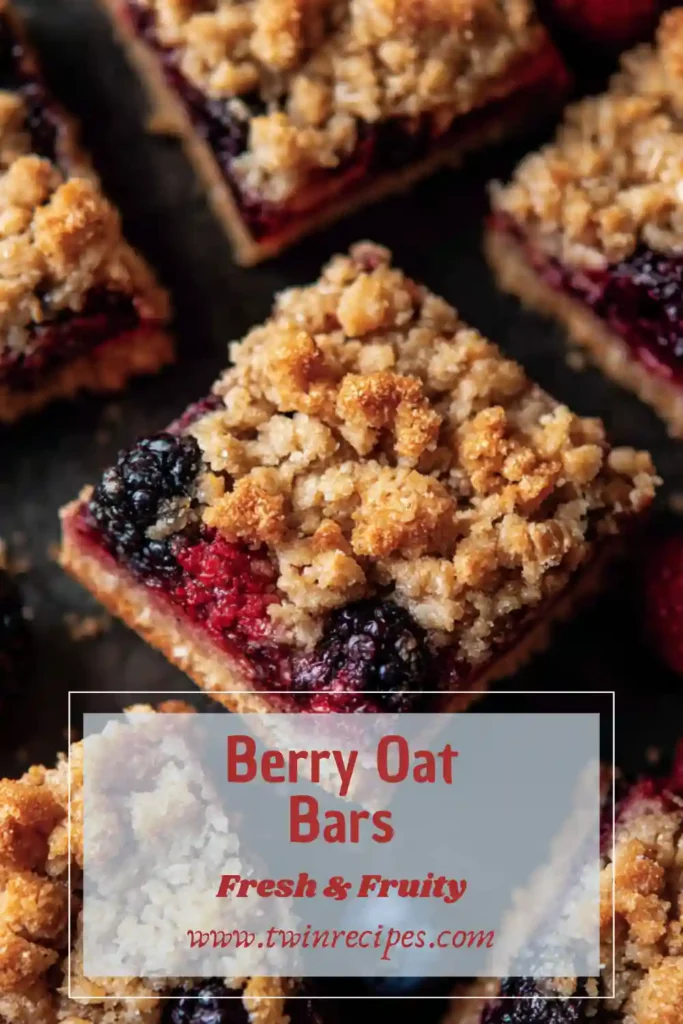 Healthy berry oat bars with crumble topping
