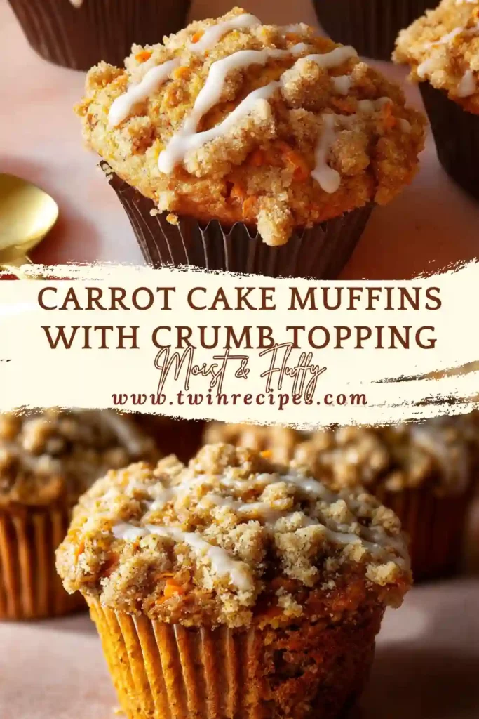 Homemade carrot muffins with streusel topping