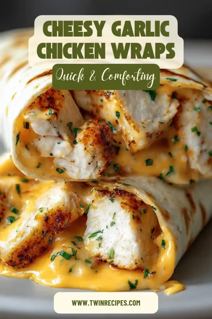 Chicken wraps drizzled with garlic butter