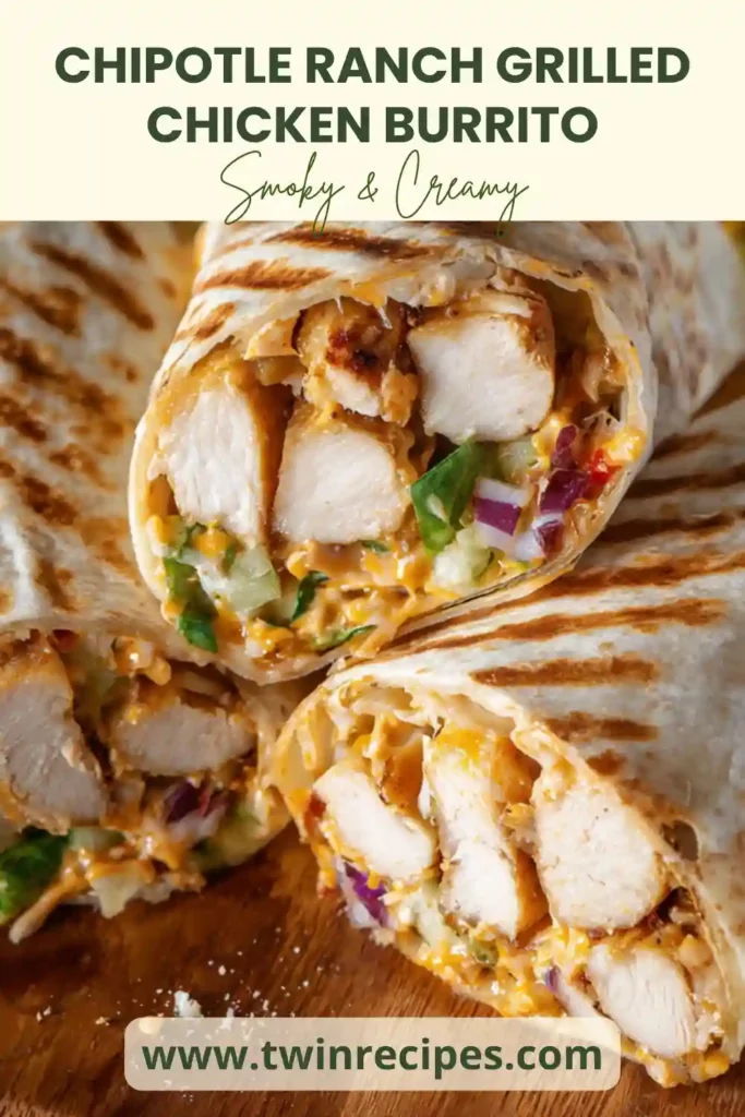 Smoky grilled chicken burrito with creamy chipotle sauce