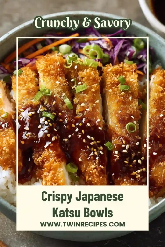 Crispy Japanese katsu bowl with rice and tonkatsu sauce