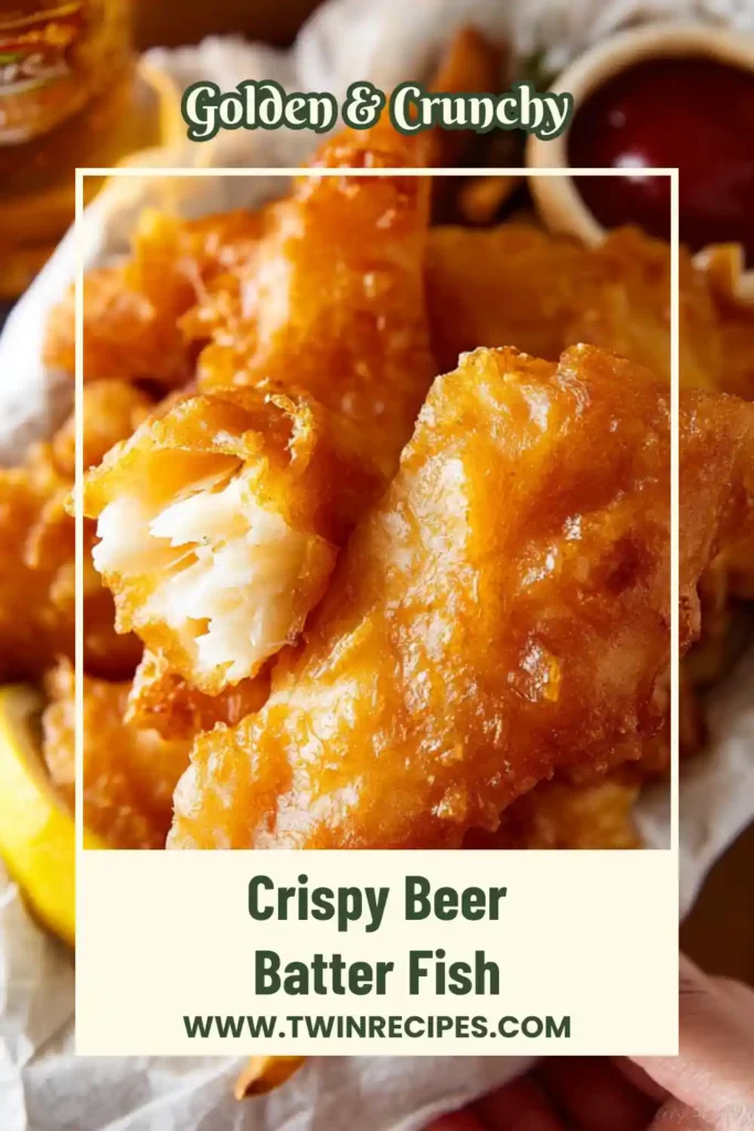 Pub-style beer battered cod with lemon