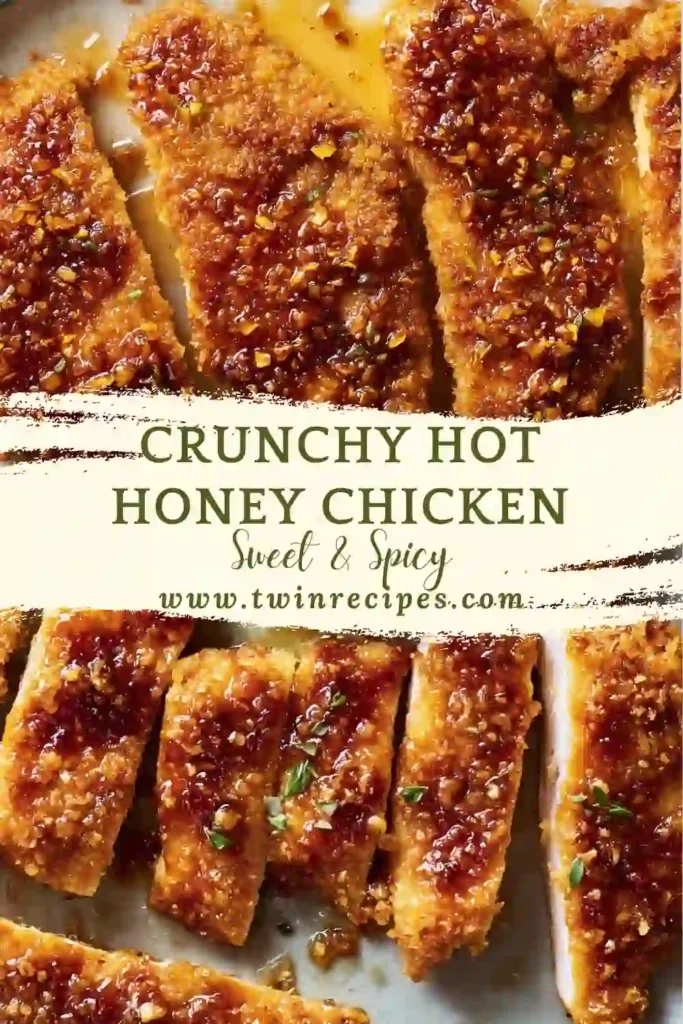 Drizzle of hot honey glaze over golden baked chicken