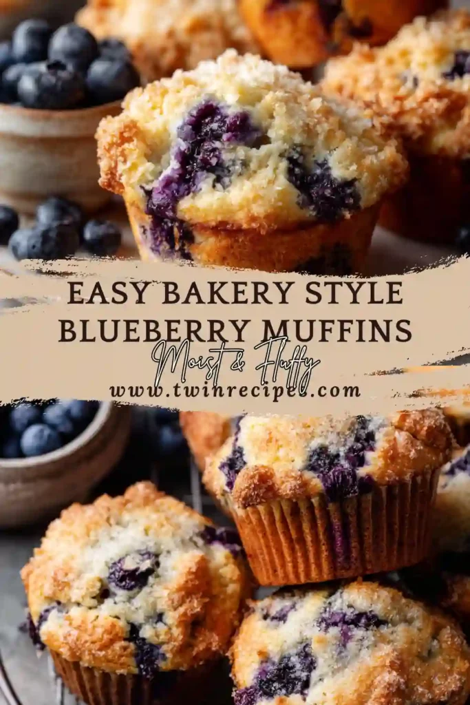 Bakery style blueberry muffins on cooling rack
