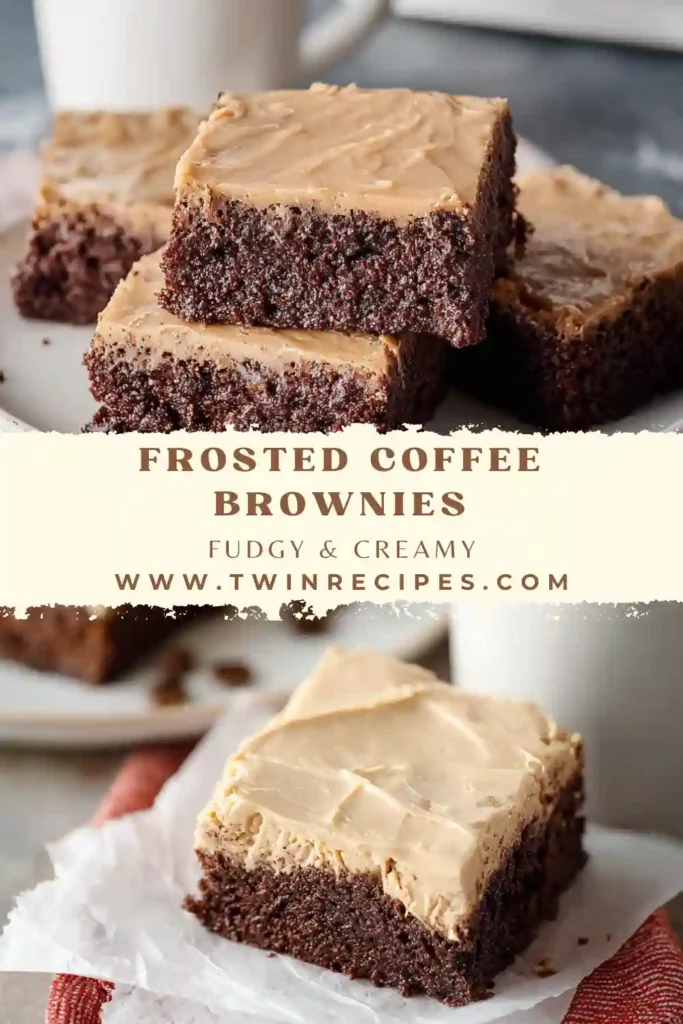 Fudgy chocolate brownies with coffee frosting