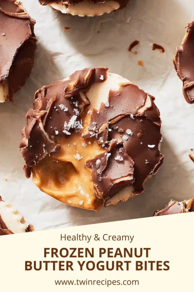 Frozen peanut butter yogurt bites with chocolate chips