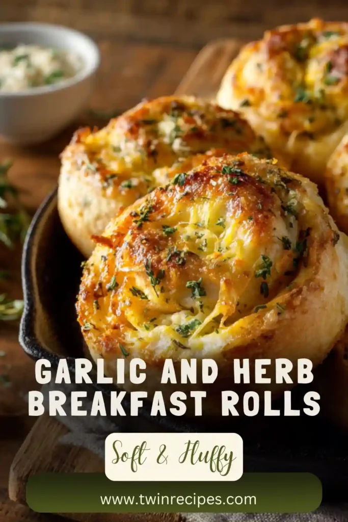 Savory garlic herb breakfast rolls fresh out of the oven