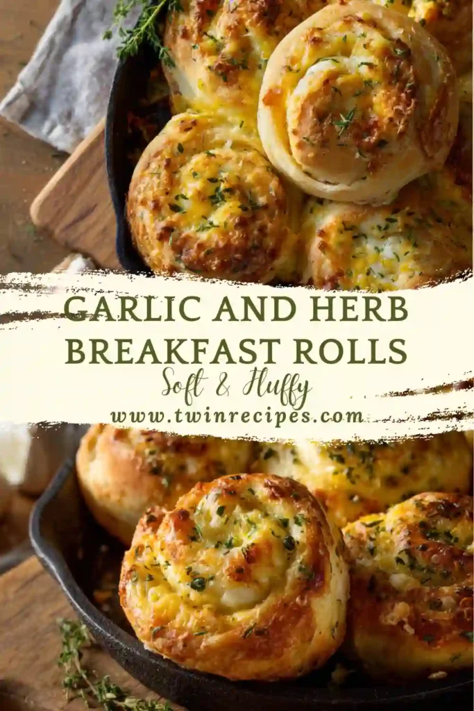 Fluffy cheese and herb breakfast rolls