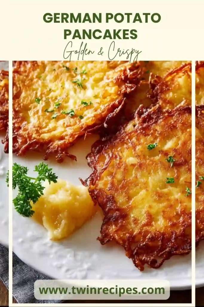 Crispy German potato pancakes served with applesauce