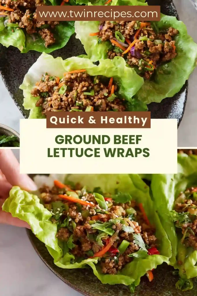 Asian-inspired ground beef lettuce wraps