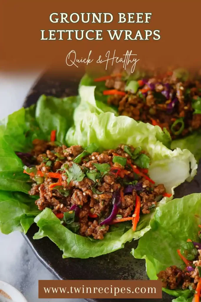 Healthy beef lettuce wraps with vegetables