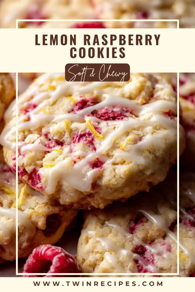 Lemon raspberry cookies made with fresh raspberries