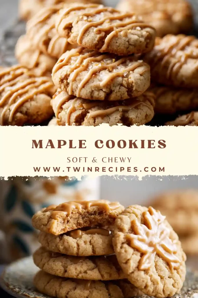 A plate of maple cookies drizzled with maple frosting, styled for a fall dessert table.