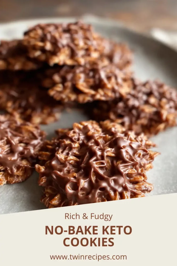 Low-carb no-bake cookies made with peanut butter and cocoa