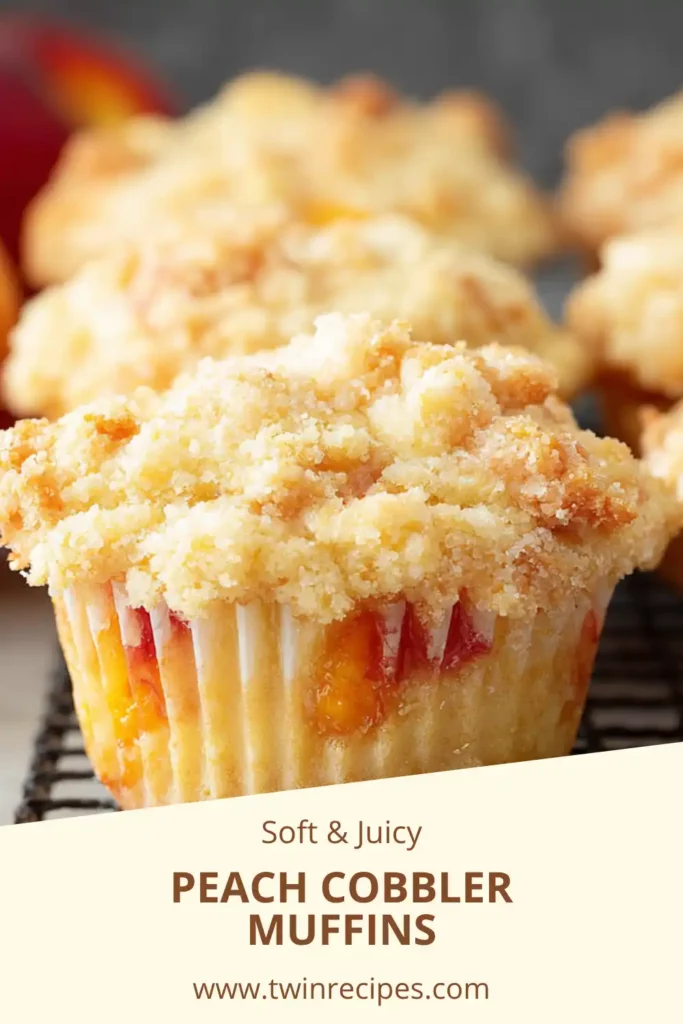 Bakery-style muffins filled with peaches