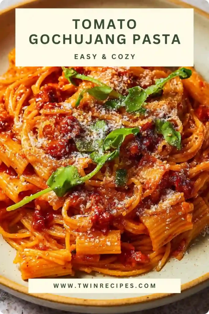 Roasted tomatoes on a baking dish, ready to be blended into the Tomato Gochujang Pasta sauce.