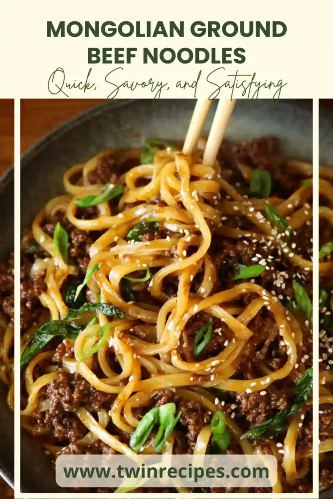 Asian-style beef noodles with green onions