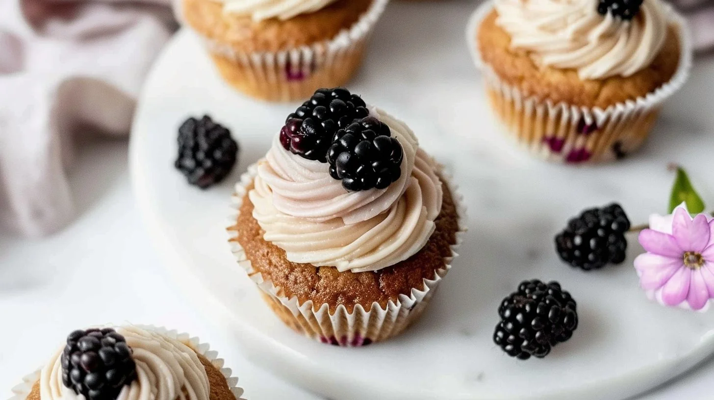 Earl Grey Blackberry Cupcakes