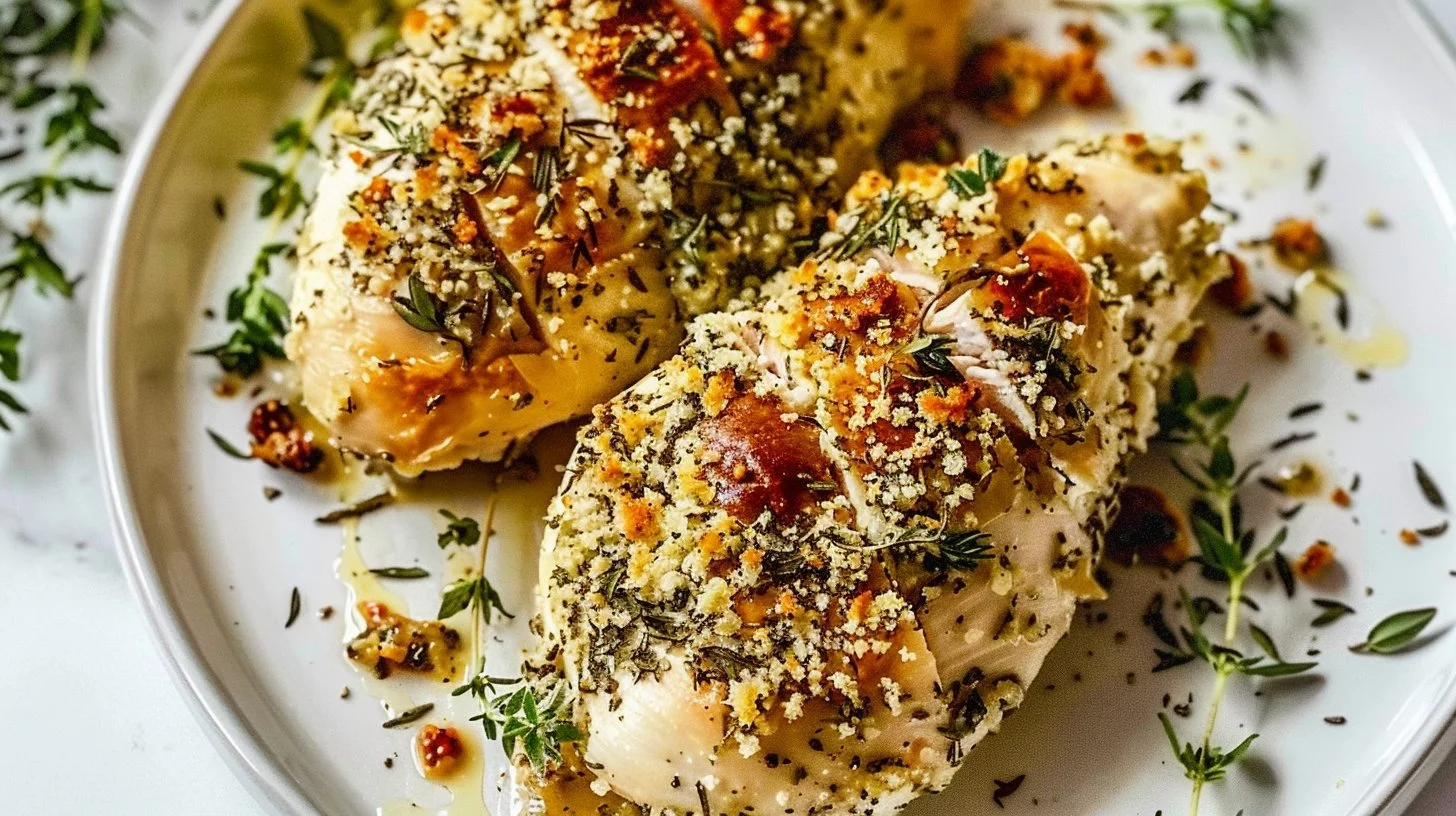 Herb Crusted Baked Boursin Chicken for a Cozy Dinner Delight