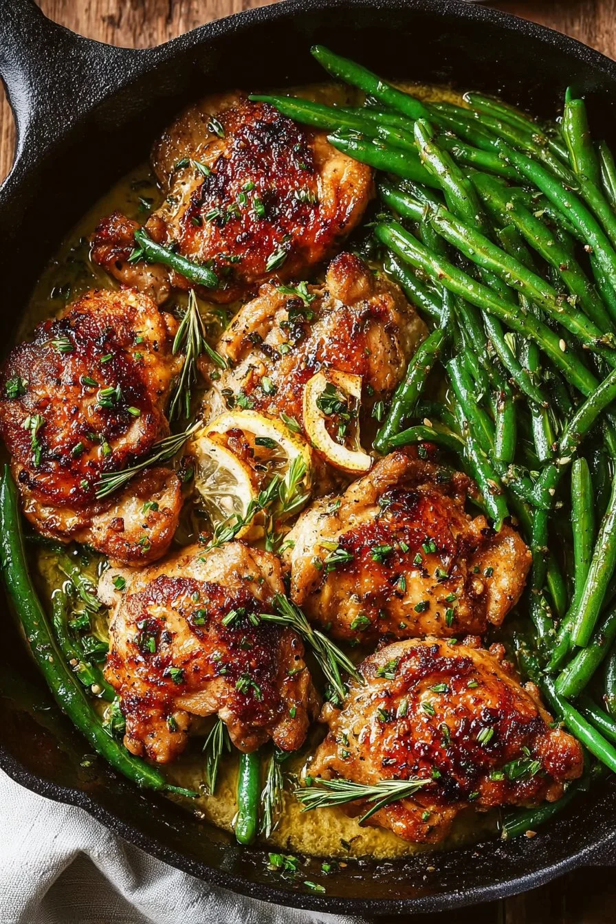 Skillet Garlic Butter Chicken and Green Beans