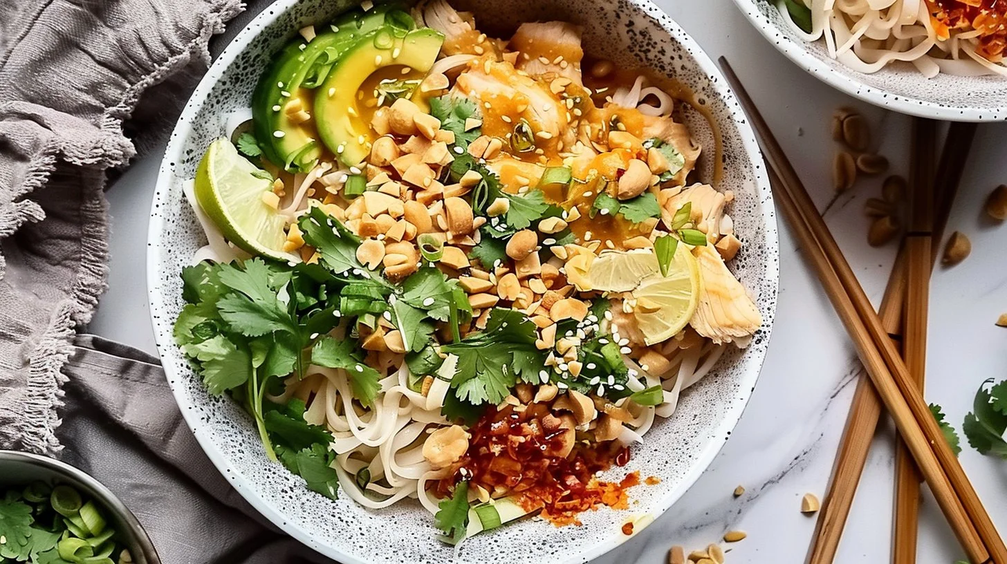 Thai Peanut Chicken Noodle Bowls