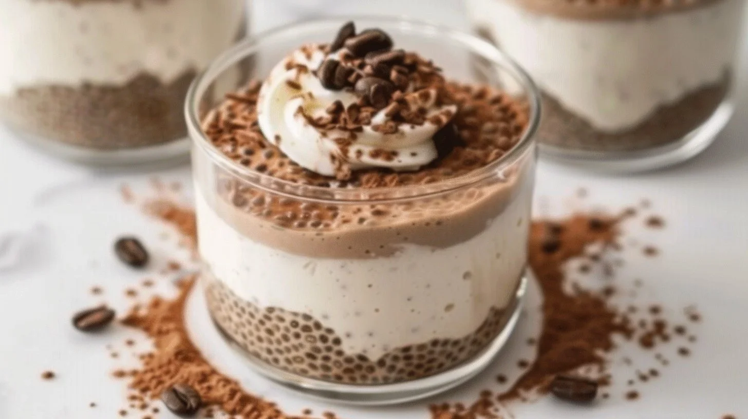 High Protein Tiramisu Chia Pudding – A Creamy, Coffee Kissed Make Ahead Treat