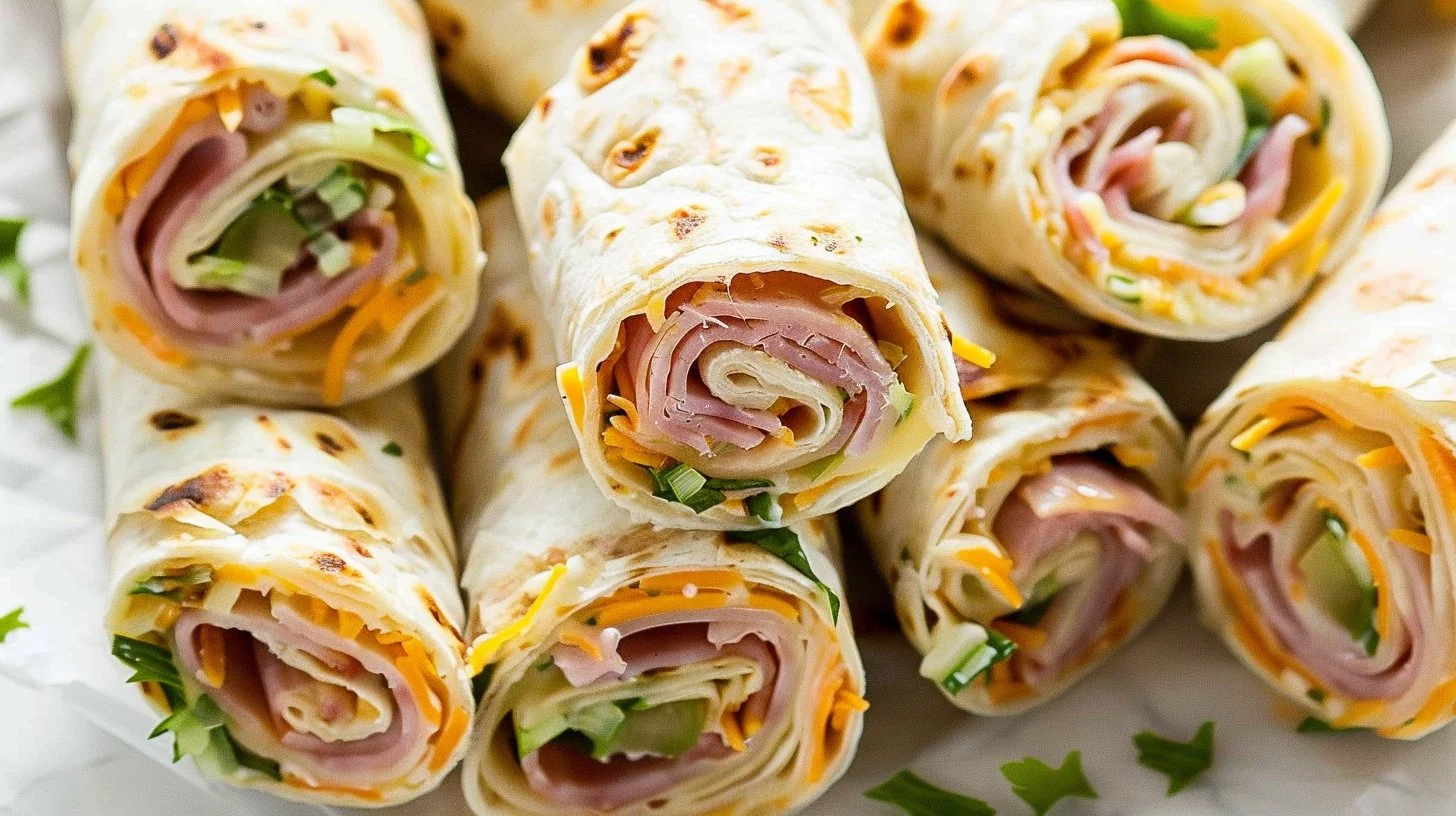 Ham and Cheese Tortilla Roll Ups