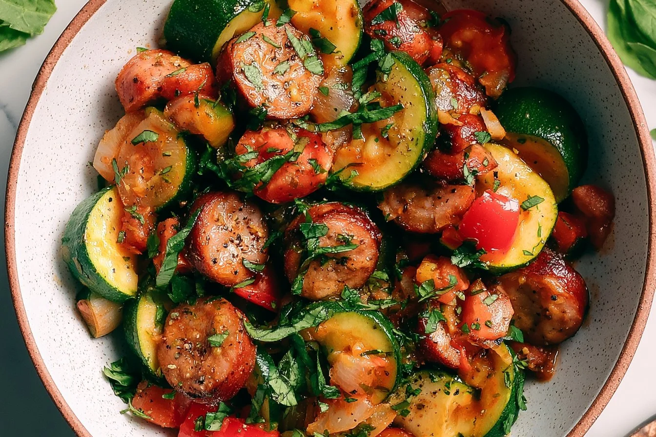 20 Minute Sausage and Zucchini Skillet