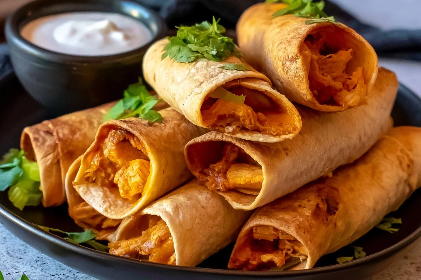 Air Fryer Buffalo Chicken Taquitos
