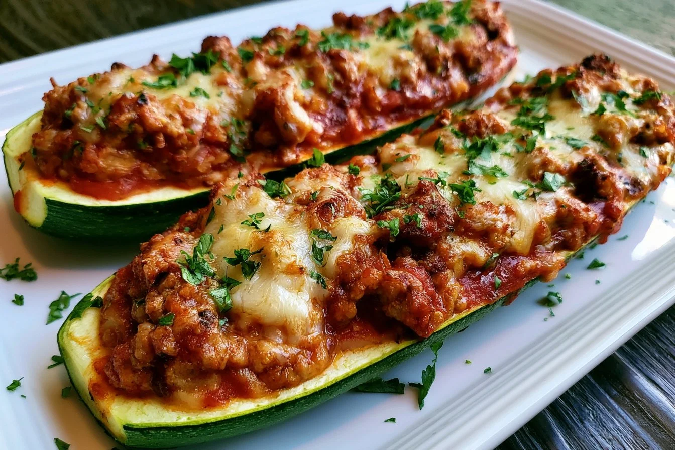 Ground Turkey Zucchini Boats