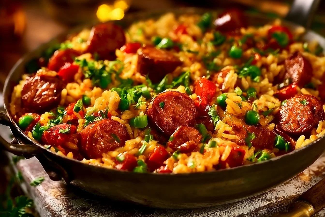 Smoked Sausage and Rice - easy one pot dinner!