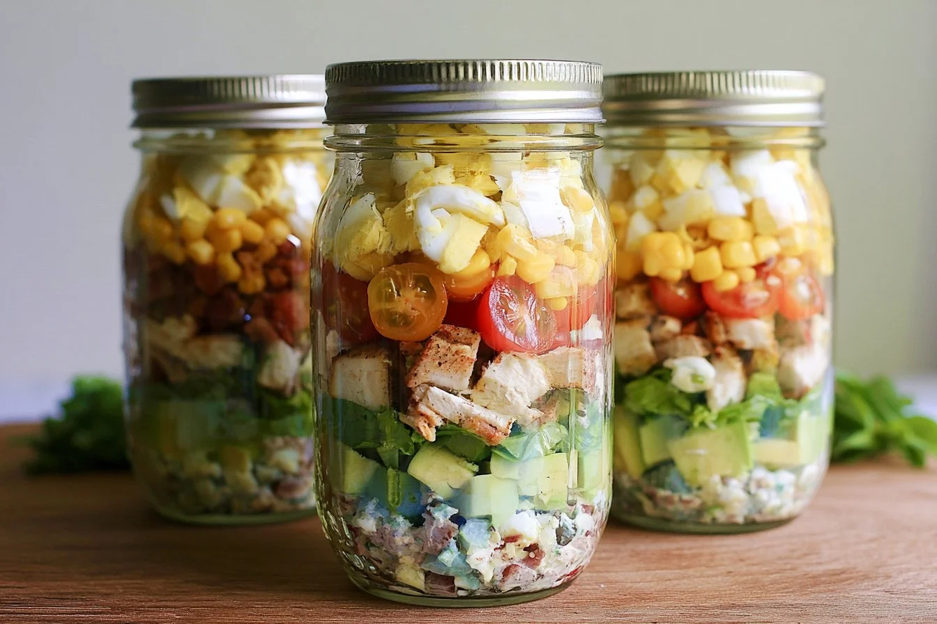 Mason Jar Cobb Salads